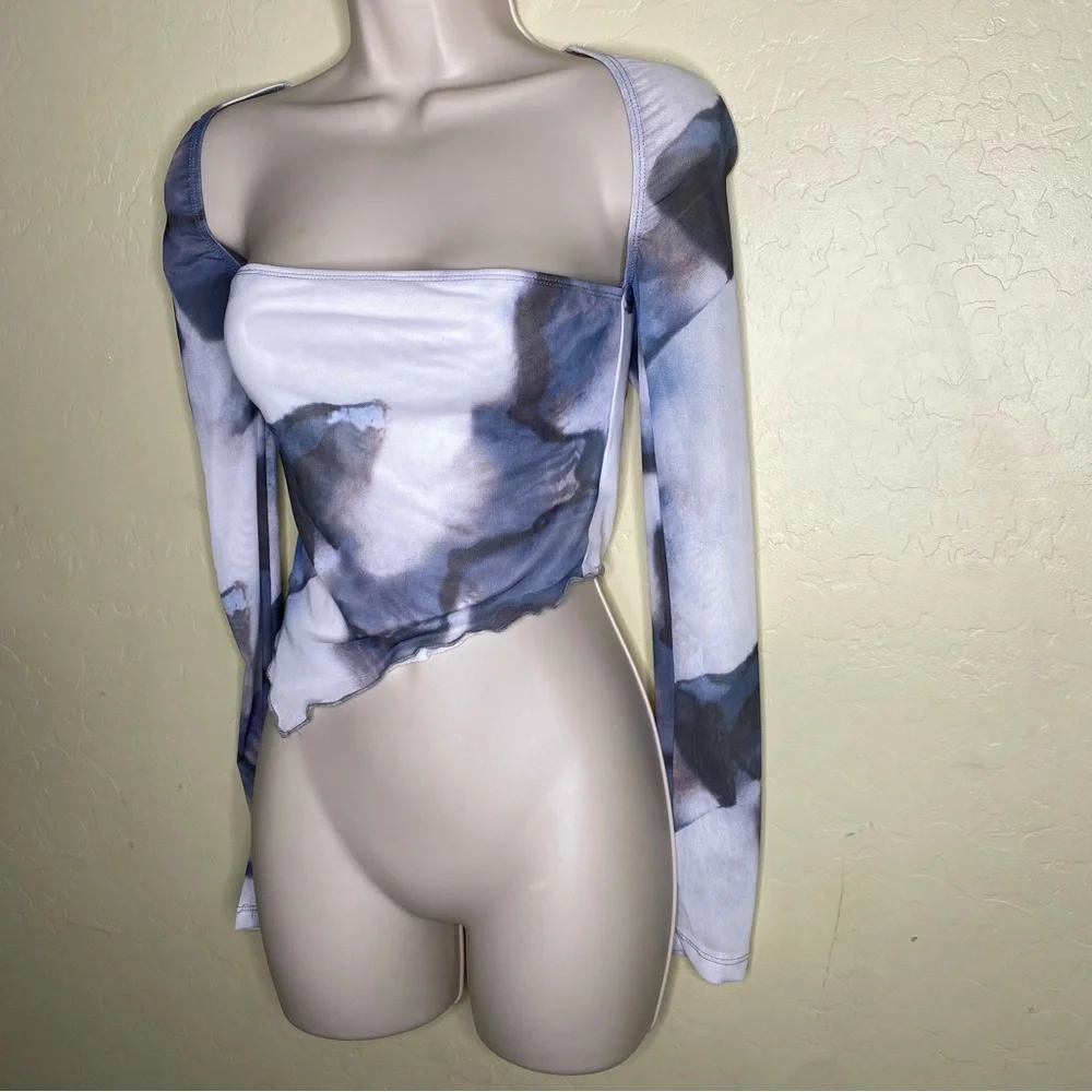 Stylish Abstract Long Sleeve Women's Top Size S Small - Picture 4 of 12